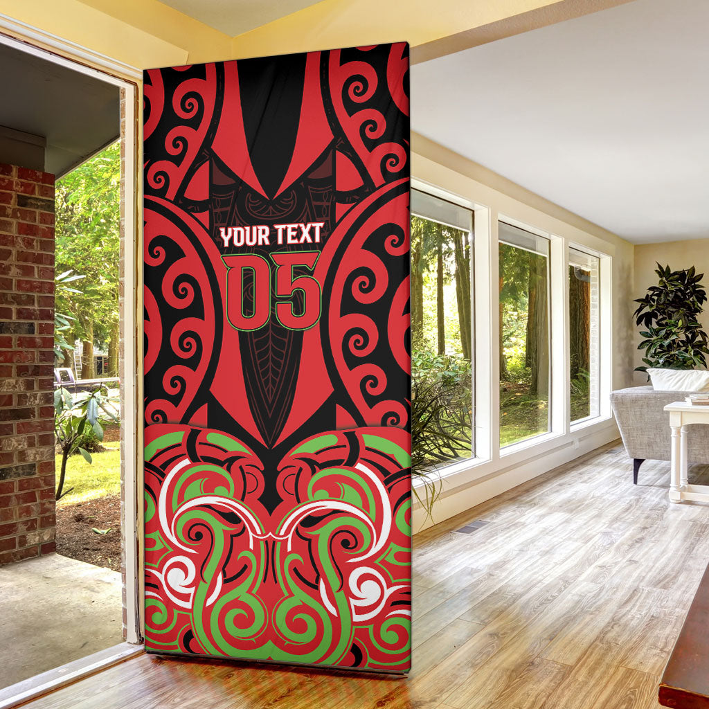 Custom Aotearoa Ngati Maru Door Cover New Zealand Traditional Maori Pattern DT05 - Polynesian Pride