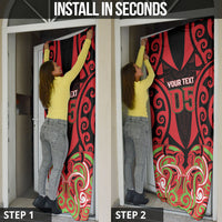 Custom Aotearoa Ngati Maru Door Cover New Zealand Traditional Maori Pattern DT05 - Polynesian Pride
