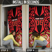 Custom Aotearoa Ngati Maru Door Cover New Zealand Traditional Maori Pattern DT05 - Polynesian Pride