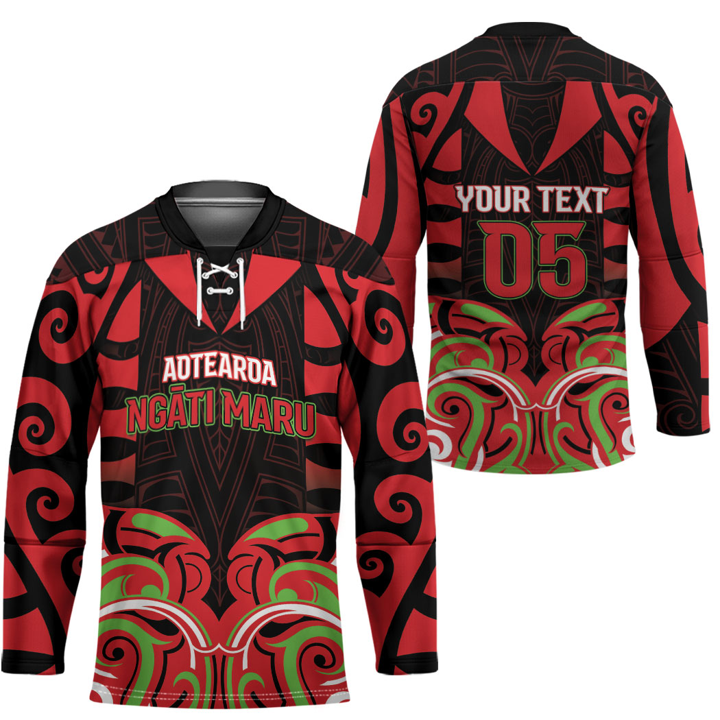 Custom Aotearoa Ngati Maru Hockey Jersey New Zealand Traditional Maori Pattern DT05 - Polynesian Pride