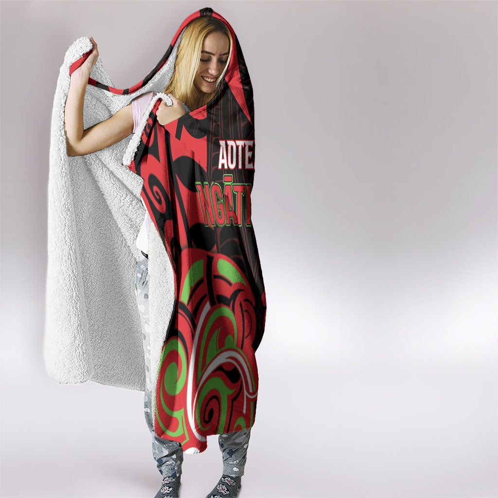 Aotearoa Ngati Maru Hooded Blanket New Zealand Traditional Maori Pattern DT05 - Polynesian Pride