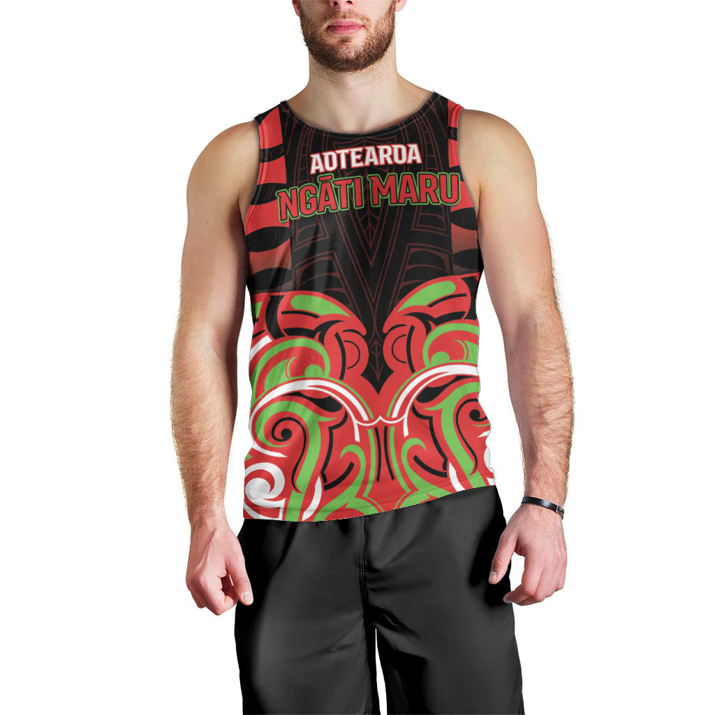 Custom Aotearoa Ngati Maru Men Tank Top New Zealand Traditional Maori Pattern DT05 - Polynesian Pride