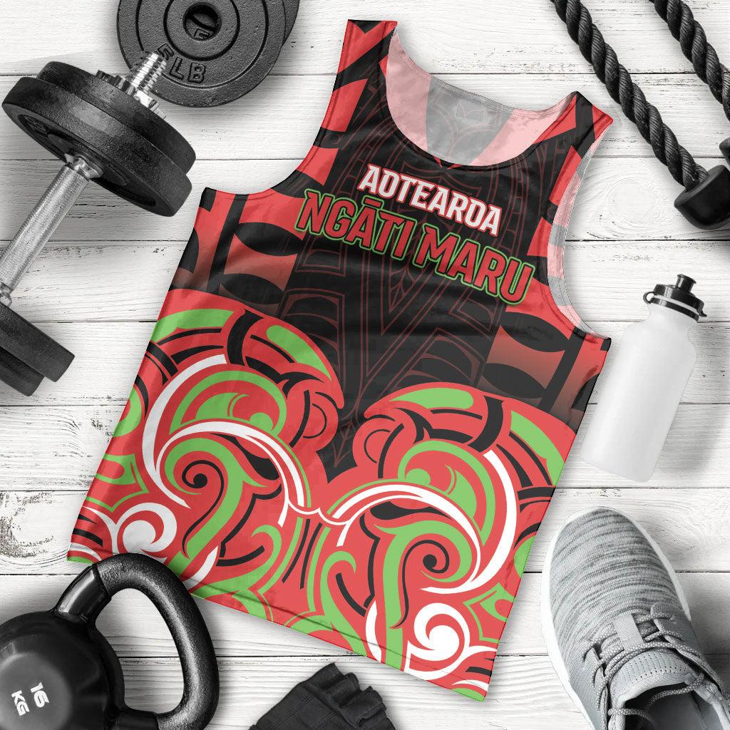 Custom Aotearoa Ngati Maru Men Tank Top New Zealand Traditional Maori Pattern DT05 - Polynesian Pride