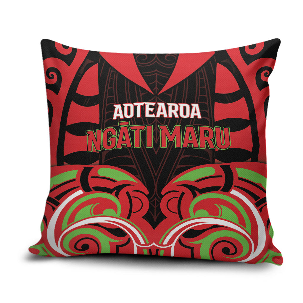 Aotearoa Ngati Maru Pillow Cover New Zealand Traditional Maori Pattern DT05 Red - Polynesian Pride