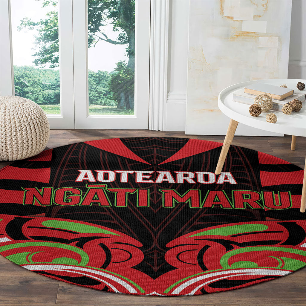Aotearoa Ngati Maru Round Carpet New Zealand Traditional Maori Pattern DT05 - Polynesian Pride