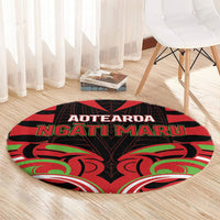 Aotearoa Ngati Maru Round Carpet New Zealand Traditional Maori Pattern DT05 - Polynesian Pride