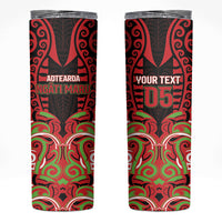 Custom Aotearoa Ngati Maru Skinny Tumbler New Zealand Traditional Maori Pattern DT05 Red - Polynesian Pride