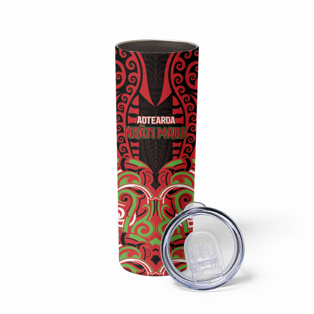 Custom Aotearoa Ngati Maru Skinny Tumbler New Zealand Traditional Maori Pattern DT05 - Polynesian Pride