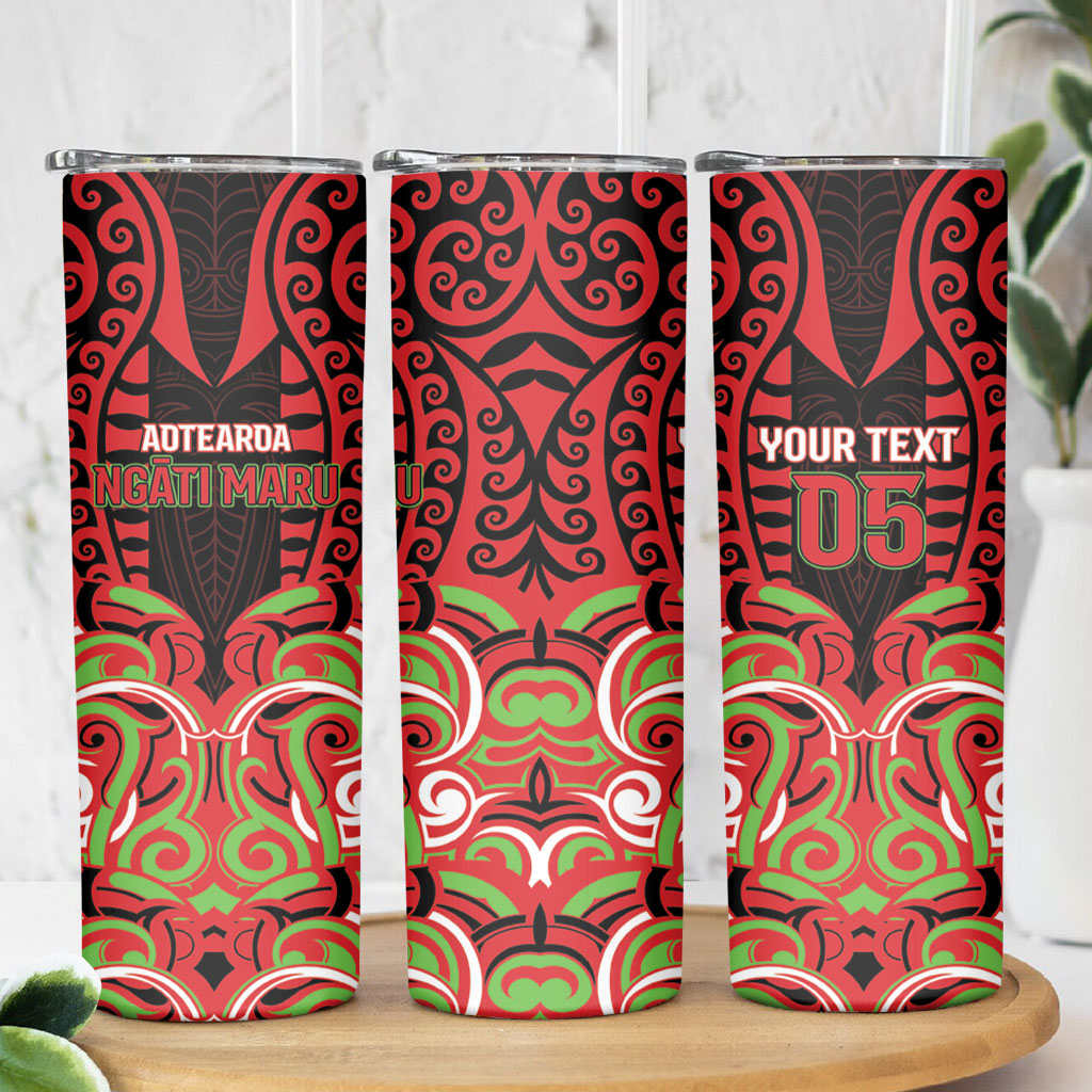 Custom Aotearoa Ngati Maru Skinny Tumbler New Zealand Traditional Maori Pattern DT05 - Polynesian Pride