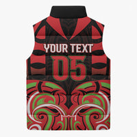 Custom Aotearoa Ngati Maru Sleeveless Puffer Jacket New Zealand Traditional Maori Pattern DT05 - Polynesian Pride