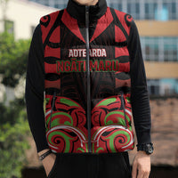 Custom Aotearoa Ngati Maru Sleeveless Puffer Jacket New Zealand Traditional Maori Pattern DT05 - Polynesian Pride
