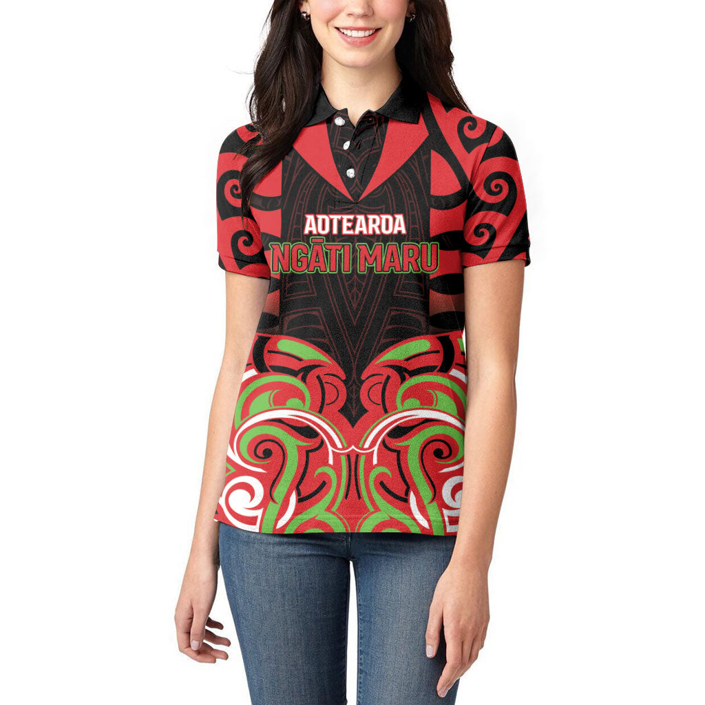 Custom Aotearoa Ngati Maru Women Polo Shirt New Zealand Traditional Maori Pattern DT05 - Polynesian Pride