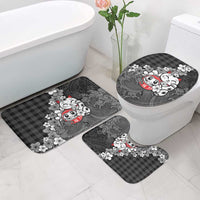 Black Palaka Hawaiian And Japanese Bathroom Set Maneki Neko And Sakura Bloom DT05 - Polynesian Pride