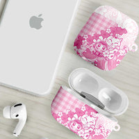 Pink Palaka Hawaiian And Japanese AirPods Case Maneki Neko And Sakura Bloom