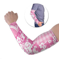 Pink Palaka Hawaiian And Japanese Arm Sleeves Maneki Neko And Sakura Bloom