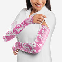 Pink Palaka Hawaiian And Japanese Arm Sleeves Maneki Neko And Sakura Bloom