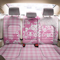 Pink Palaka Hawaiian And Japanese Back Car Seat Cover Maneki Neko And Sakura Bloom DT05 - Polynesian Pride