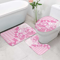 Pink Palaka Hawaiian And Japanese Bathroom Set Maneki Neko And Sakura Bloom DT05 - Polynesian Pride