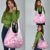 Pink Palaka Hawaiian And Japanese Grocery Bag Maneki Neko And Sakura Bloom DT05 - Polynesian Pride