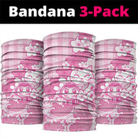 Pink Palaka Hawaiian And Japanese Neck Gaiter Maneki Neko And Sakura Bloom