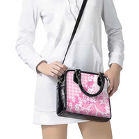 Pink Palaka Hawaiian And Japanese Shoulder Handbag Maneki Neko And Sakura Bloom DT05 - Polynesian Pride