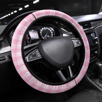 Pink Palaka Hawaiian And Japanese Steering Wheel Cover Maneki Neko And Sakura Bloom DT05 Universal Fit Pink - Polynesian Pride