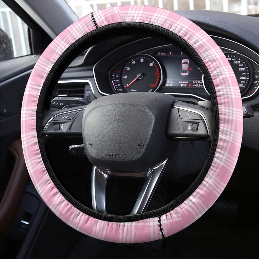 Pink Palaka Hawaiian And Japanese Steering Wheel Cover Maneki Neko And Sakura Bloom DT05 - Polynesian Pride