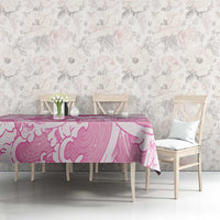 Pink Palaka Hawaiian And Japanese Tablecloth Maneki Neko And Sakura Bloom DT05 - Polynesian Pride