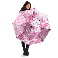 Pink Palaka Hawaiian And Japanese Umbrella Maneki Neko And Sakura Bloom DT05 - Polynesian Pride