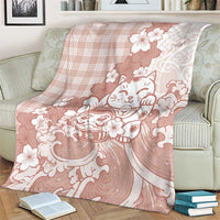 Beige Palaka Hawaiian And Japanese Blanket Maneki Neko And Sakura Bloom DT05 - Polynesian Pride