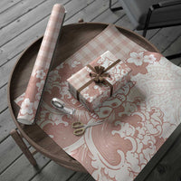 Beige Palaka Hawaiian And Japanese Wrapping Paper Maneki Neko And Sakura Bloom DT05 - Polynesian Pride
