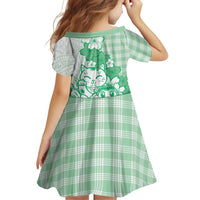 Green Palaka Hawaiian And Japanese Family Matching Off The Shoulder Long Sleeve Dress and Hawaiian Shirt Maneki Neko And Sakura Bloom