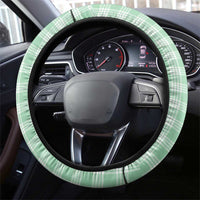Green Palaka Hawaiian And Japanese Steering Wheel Cover Maneki Neko And Sakura Bloom DT05 - Polynesian Pride