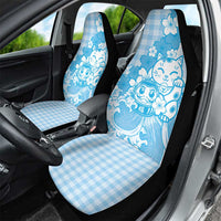 Blue Palaka Hawaiian And Japanese Car Seat Cover Maneki Neko And Sakura Bloom DT05 - Polynesian Pride