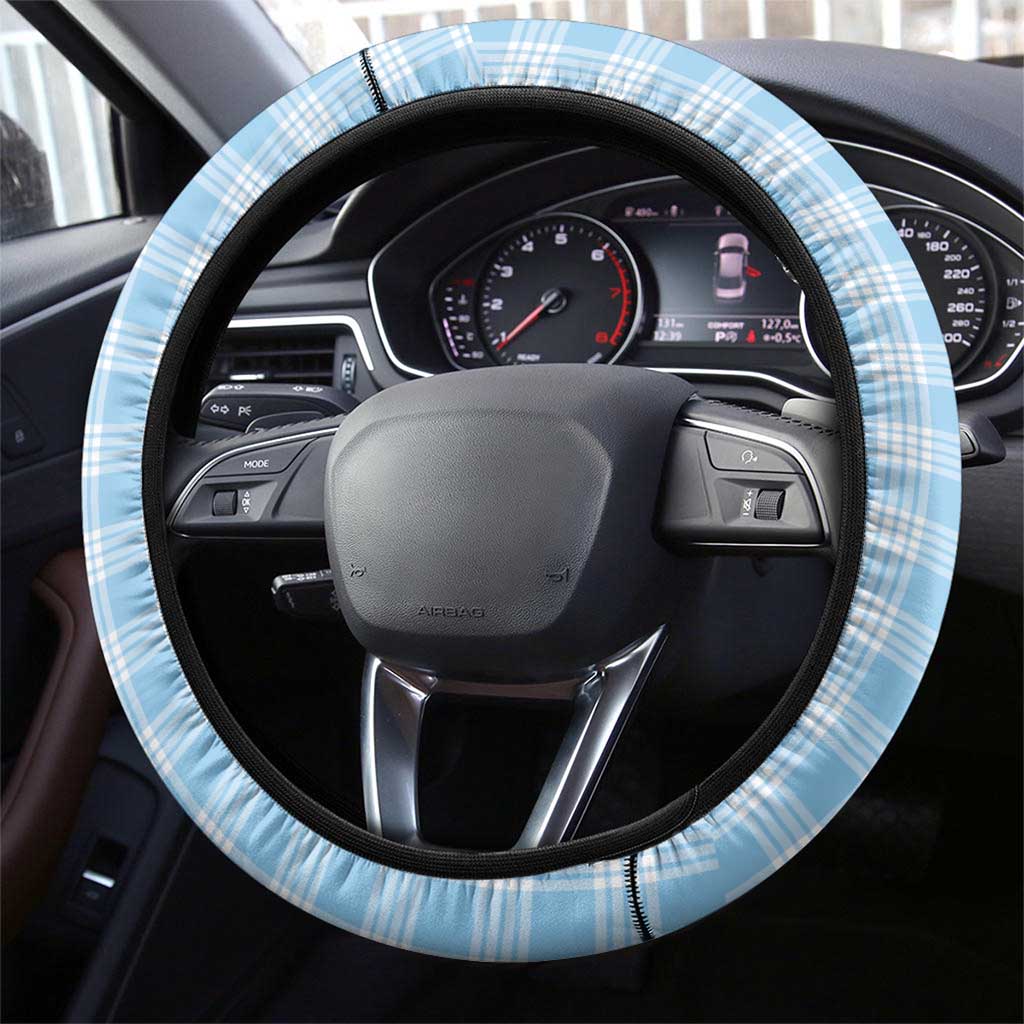 Blue Palaka Hawaiian And Japanese Steering Wheel Cover Maneki Neko And Sakura Bloom DT05 - Polynesian Pride