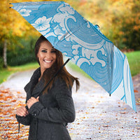 Blue Palaka Hawaiian And Japanese Umbrella Maneki Neko And Sakura Bloom DT05 - Polynesian Pride