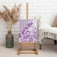 Purple Palaka Hawaiian And Japanese Canvas Wall Art Maneki Neko And Sakura Bloom DT05 - Polynesian Pride
