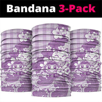 Purple Palaka Hawaiian And Japanese Neck Gaiter Maneki Neko And Sakura Bloom DT05 package One Size: 25*50cm Purple - Polynesian Pride
