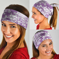 Purple Palaka Hawaiian And Japanese Neck Gaiter Maneki Neko And Sakura Bloom DT05 - Polynesian Pride