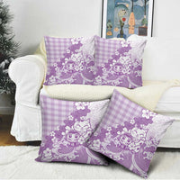 Purple Palaka Hawaiian And Japanese Pillow Cover Maneki Neko And Sakura Bloom DT05 - Polynesian Pride