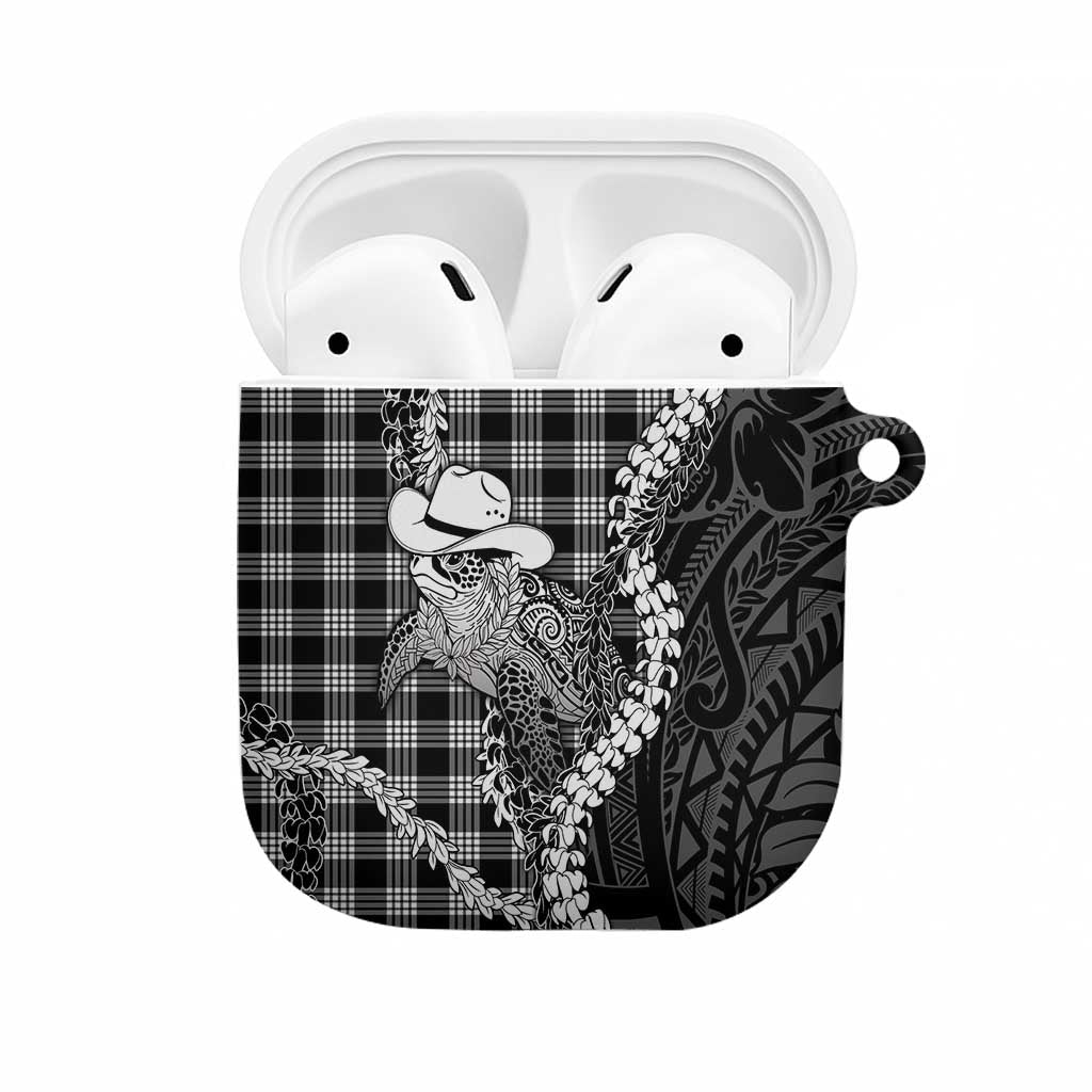Black Hawaii Palaka Cowboy Turtle AirPods Case Hawaiian Paniolo Puakenikeni Maile Lei DT05 Black - Polynesian Pride