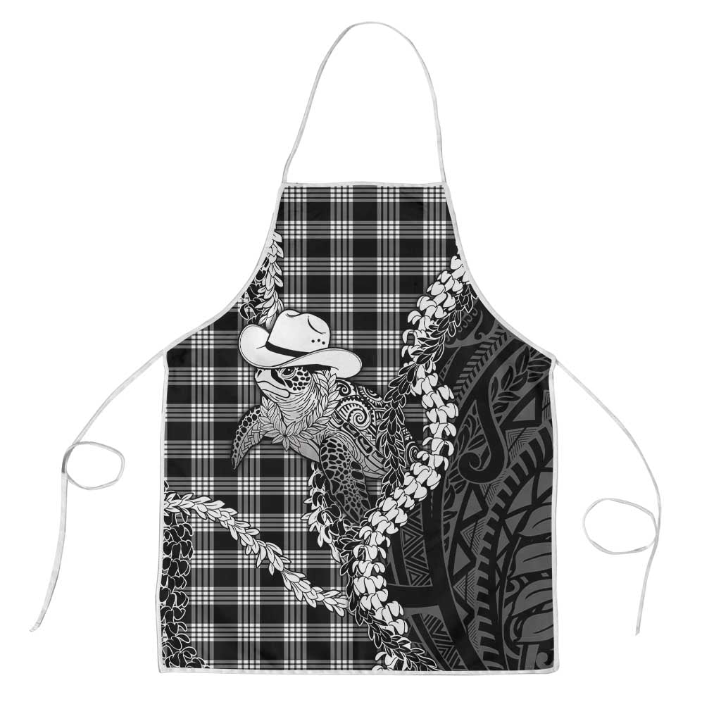 Black Hawaii Palaka Cowboy Turtle Apron Hawaiian Paniolo Puakenikeni Maile Lei DT05 Black - Polynesian Pride