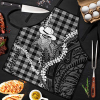 Black Hawaii Palaka Cowboy Turtle Apron Hawaiian Paniolo Puakenikeni Maile Lei DT05 Black - Polynesian Pride