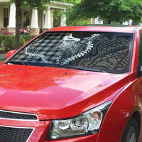 Black Hawaii Palaka Cowboy Turtle Auto Sun Shade Hawaiian Paniolo Puakenikeni Maile Lei DT05 - Polynesian Pride