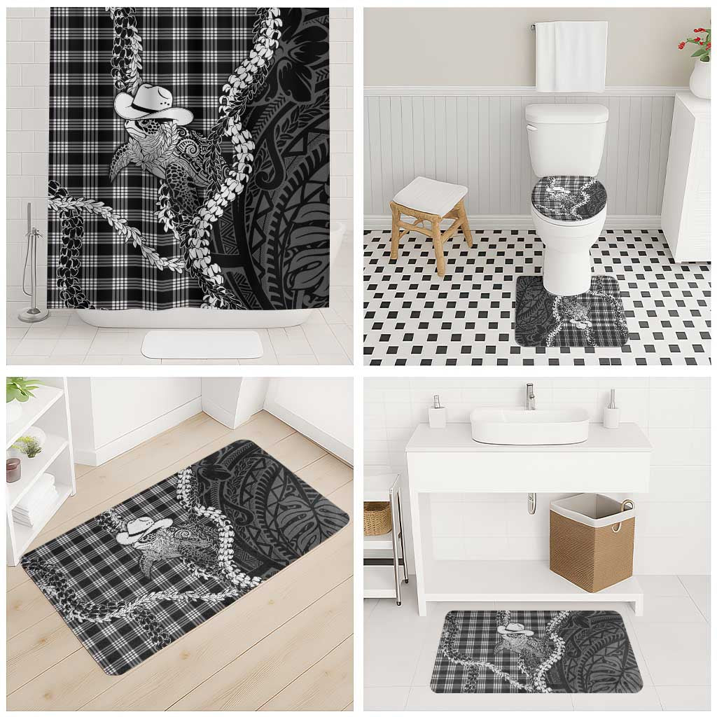 Black Hawaii Palaka Cowboy Turtle Bathroom Set Hawaiian Paniolo Puakenikeni Maile Lei DT05 - Polynesian Pride