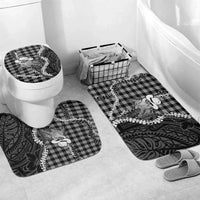 Black Hawaii Palaka Cowboy Turtle Bathroom Set Hawaiian Paniolo Puakenikeni Maile Lei DT05 Mat Set Only (3 pcs) One Size Black - Polynesian Pride