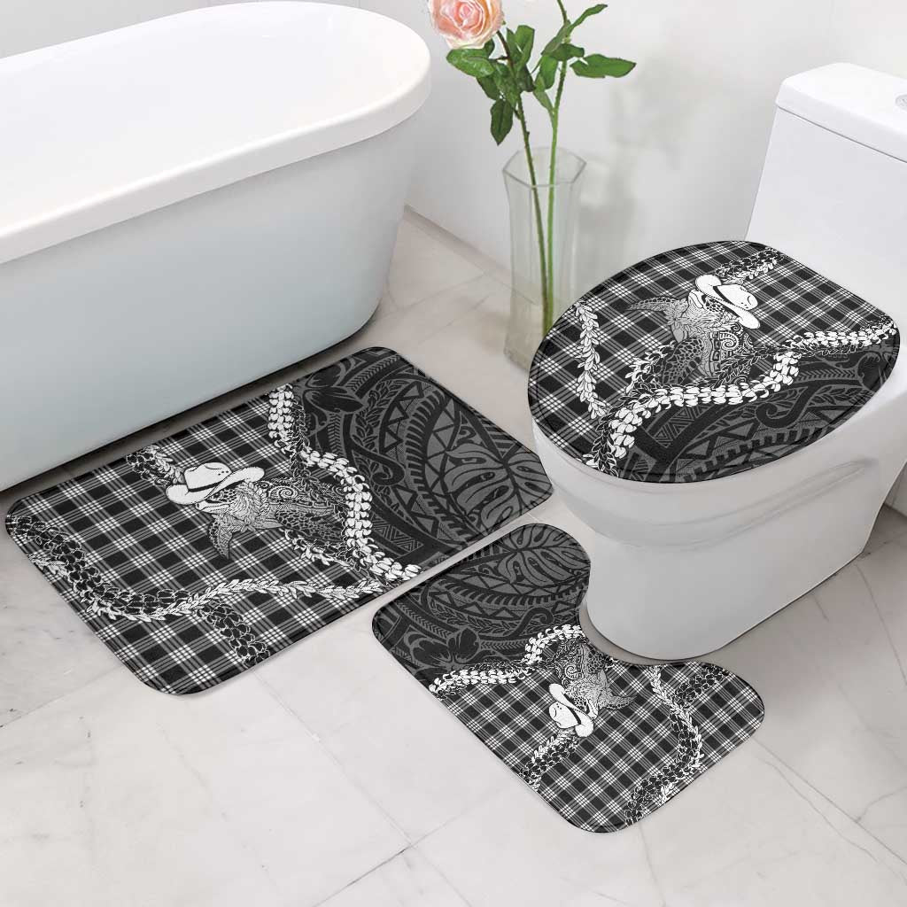 Black Hawaii Palaka Cowboy Turtle Bathroom Set Hawaiian Paniolo Puakenikeni Maile Lei DT05 - Polynesian Pride