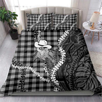 Black Hawaii Palaka Cowboy Turtle Bedding Set Hawaiian Paniolo Puakenikeni Maile Lei DT05 - Polynesian Pride