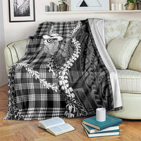 Black Hawaii Palaka Cowboy Turtle Blanket Hawaiian Paniolo Puakenikeni Maile Lei DT05 Black - Polynesian Pride