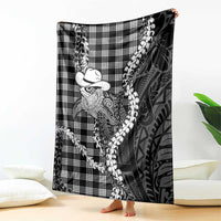 Black Hawaii Palaka Cowboy Turtle Blanket Hawaiian Paniolo Puakenikeni Maile Lei DT05 - Polynesian Pride